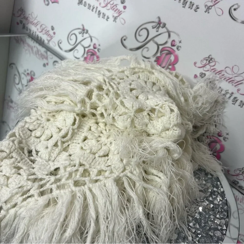 Scarf shawl knit fringe tassle Crochet Fringe Shawl